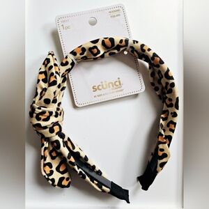 NWT SCÜNCI LEOPARD PRINT BOW HEADBAND!